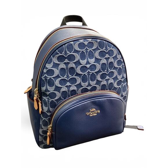 Coach Handbags - Coach Court Backpack Signature Denim